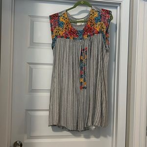 Embroidered floral dress.